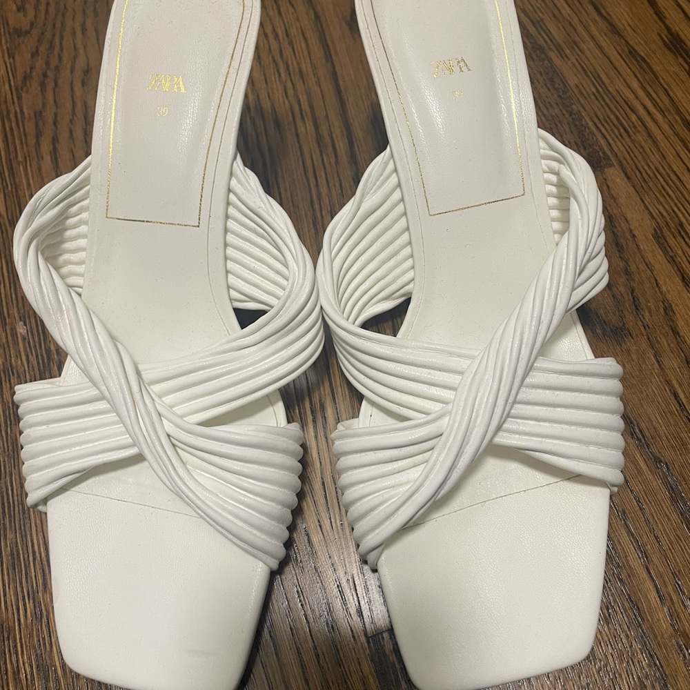 Zara White sandals